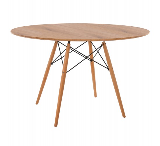 ΤΡΑΠΕΖΙ MINIMAL ΣΤΡΟΓΓΥΛΟ HM8454.04 MDF ΣΕ ΦΥΣΙΚΟ-ΠΟΔΙΑ ΟΞΙΑΣ ΣΕ ΦΥΣΙΚΟ Φ120Χ75Υεκ.