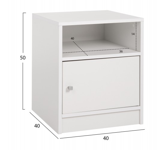 ΚΟΜΟΔΙΝΟ ΜΕΛΑΜΙΝΗΣ MALORY HM2205.05 ΛΕΥΚO 40x40x50Yεκ.