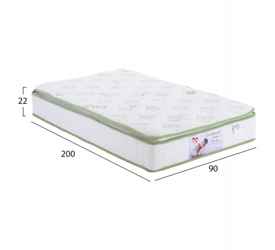 ΣΤΡΩΜΑ CONTINUOUS SPRING ΜΕ ΑΝΩΣΤΡΩΜΑ ALOE VERA 90X200 HM372.20 ΜΟΝΗΣ ΟΨΗΣ