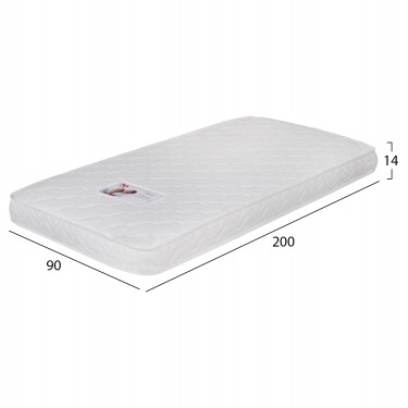 ΣΤΡΩΜΑ ΑΦΡΟΥ ΧΩΡΙΣ ΕΛΑΤΗΡΙΑ JORDY 90X200x15Y-- HM374.10  (ROLL PACKING) ΛΕΥΚΟ Μονό