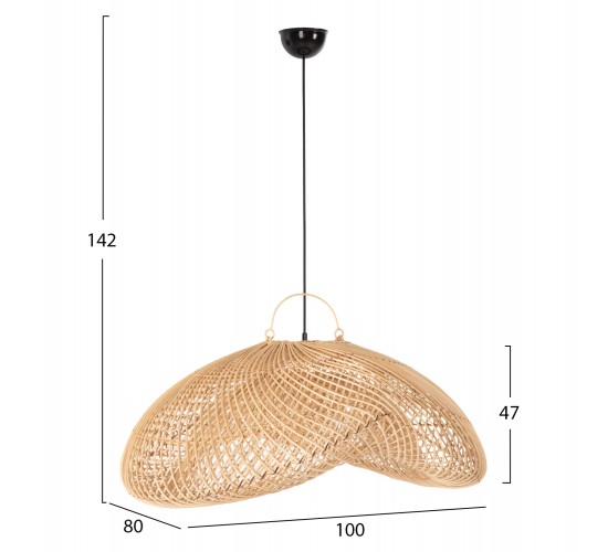 ΦΩΤΙΣΤΙΚΟ ΟΡΟΦΗΣ ΚΡΕΜΑΣΤΟ PERK HM7861 RATTAN ΣΕ ΦΥΣΙΚΟ ΧΡΩΜΑ 100x80x142Υ εκ.