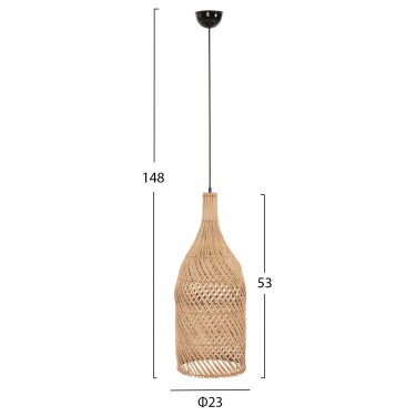 ΦΩΤΙΣΤΙΚΟ ΟΡΟΦΗΣ HM7885 ΚΡΕΜΑΣΤΟ ΑΠΟ RATTAN ΣΕ ΦΥΣΙΚΟ ΧΡΩΜΑ Φ23x148Yεκ.
