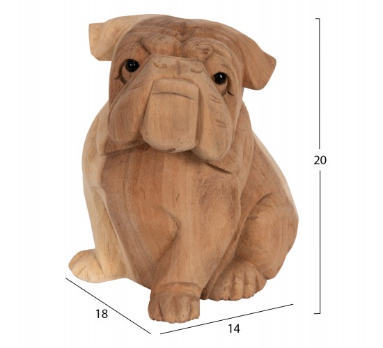 ΕΠΙΤΡΑΠΕΖΙΟ ΔΙΑΚΟΣΜΗΤΙΚΟ DOZER BULLDOG ΞΥΛΟ SUAR ΣΕ ΦΥΣΙΚΟ ΧΡΩΜΑ HM7925 18x14x20Y εκ.