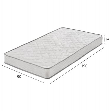 ΣΤΡΩΜΑ CONTINUOUS SPRING ΧΑΜΗΛΗ ΣΟΥΣΤΑ ΜΟΝΗΣ ΟΨΗΣ HM671.01 90x190x16 εκ. Μονό