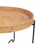 ΤΡΑΠΕΖΑΚΙ ΒΟΗΘΗΤΙΚΟ FLY HM7907 RATTAN ΦΥΣΙΚΟ ΧΡΩΜΑ-ΜΕΤΑΛΛΙΚΗ ΒΑΣΗ ΜΑΥΡΗ Φ50x40Υεκ.