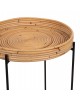 ΤΡΑΠΕΖΑΚΙ ΒΟΗΘΗΤΙΚΟ FLY HM7906 RATTAN ΦΥΣΙΚΟ ΧΡΩΜΑ-ΜΕΤΑΛΛΙΚΗ ΒΑΣΗ ΜΑΥΡΗ Φ40x53Yεκ.