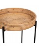ΤΡΑΠΕΖΑΚΙ ΒΟΗΘΗΤΙΚΟ FLY HM7905 RATTAN ΦΥΣΙΚΟ ΧΡΩΜΑ-ΜΕΤΑΛΛΙΚΗ ΒΑΣΗ ΜΑΥΡΗ Φ32x48Yεκ.