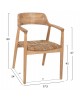 ΠΟΛΥΘΡΟΝΑ KINGSLEY HM9634.01 ΞΥΛΟ TEAK & ΨΑΘΑ ΣΕ ΦΥΣΙΚΟ ΧΡΩΜΑ 57,5x54x80Yεκ.
