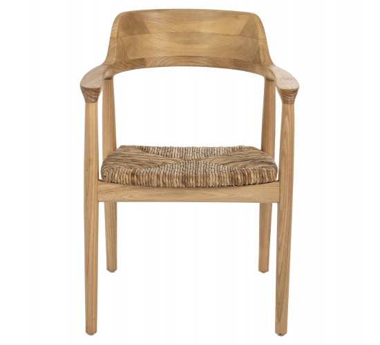 ΠΟΛΥΘΡΟΝΑ KINGSLEY HM9634.01 ΞΥΛΟ TEAK & ΨΑΘΑ ΣΕ ΦΥΣΙΚΟ ΧΡΩΜΑ 57,5x54x80Yεκ.