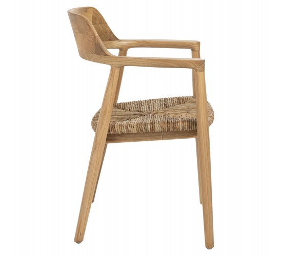 ΠΟΛΥΘΡΟΝΑ KINGSLEY HM9634.01 ΞΥΛΟ TEAK & ΨΑΘΑ ΣΕ ΦΥΣΙΚΟ ΧΡΩΜΑ 57,5x54x80Yεκ.
