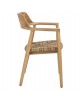 ΠΟΛΥΘΡΟΝΑ KINGSLEY HM9634.01 ΞΥΛΟ TEAK & ΨΑΘΑ ΣΕ ΦΥΣΙΚΟ ΧΡΩΜΑ 57,5x54x80Yεκ.
