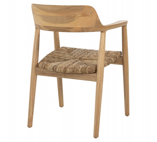 ΠΟΛΥΘΡΟΝΑ KINGSLEY HM9634.01 ΞΥΛΟ TEAK & ΨΑΘΑ ΣΕ ΦΥΣΙΚΟ ΧΡΩΜΑ 57,5x54x80Yεκ.