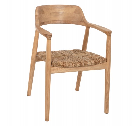 ΠΟΛΥΘΡΟΝΑ KINGSLEY HM9634.01 ΞΥΛΟ TEAK & ΨΑΘΑ ΣΕ ΦΥΣΙΚΟ ΧΡΩΜΑ 57,5x54x80Yεκ.