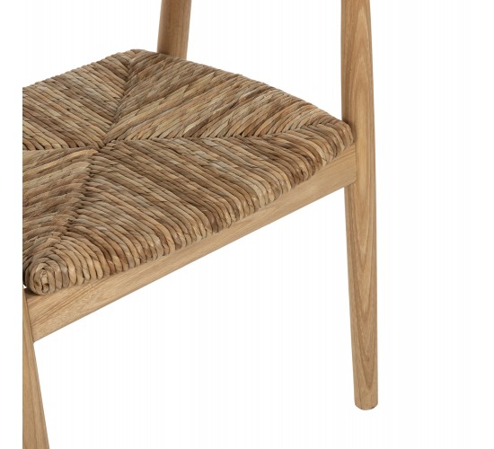 ΠΟΛΥΘΡΟΝΑ KINGSLEY HM9634.01 ΞΥΛΟ TEAK & ΨΑΘΑ ΣΕ ΦΥΣΙΚΟ ΧΡΩΜΑ 57,5x54x80Yεκ.