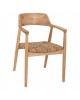 ΠΟΛΥΘΡΟΝΑ KINGSLEY HM9634.01 ΞΥΛΟ TEAK & ΨΑΘΑ ΣΕ ΦΥΣΙΚΟ ΧΡΩΜΑ 57,5x54x80Yεκ.