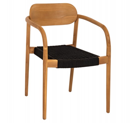 ΠΟΛΥΘΡΟΝΑ OSLO HM9636.02 ΞΥΛΟ TEAK ΦΥΣΙΚΟ & ΜΑΥΡΟ ΣΧΟΙΝΙ 55x54x80Y εκ.