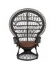 ΠΟΛΥΘΡΟΝΑ ROYAL PEACOCK HM9342.03 RATTAN ΜΑΥΡΟ-ΜΑΞΙΛΑΡΙ ΚΑΦΕ 114x72x150Yεκ.