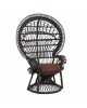 ΠΟΛΥΘΡΟΝΑ ROYAL PEACOCK HM9342.03 RATTAN ΜΑΥΡΟ-ΜΑΞΙΛΑΡΙ ΚΑΦΕ 114x72x150Yεκ.
