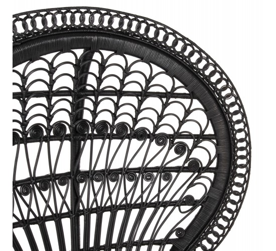 ΠΟΛΥΘΡΟΝΑ ROYAL PEACOCK HM9342.03 RATTAN ΜΑΥΡΟ-ΜΑΞΙΛΑΡΙ ΚΑΦΕ 114x72x150Yεκ.