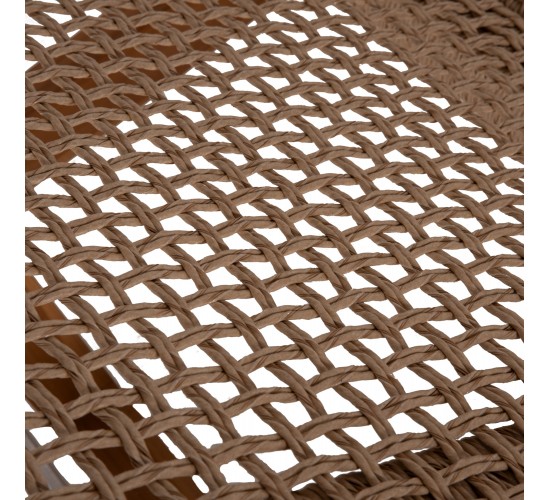 ΞΑΠΛΩΣΤΡΑ PATRON HM5993 TEAK ΞΥΛΟ ΚΑΙ ΣΧΟΙΝΙ VIRO ΣΕ ΠΛΕΞΗ WICKER 191x65x86Yεκ.