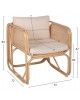 ΠΟΛΥΘΡΟΝΑ WENDY HM9816 RATTAN ΣΕ ΦΥΣΙΚΟ ΧΡΩΜΑ-ΛΕΥΚΑ ΜΑΞΙΛΑΡΙΑ 73x72x84Yεκ.