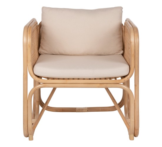 ΠΟΛΥΘΡΟΝΑ WENDY HM9816 RATTAN ΣΕ ΦΥΣΙΚΟ ΧΡΩΜΑ-ΛΕΥΚΑ ΜΑΞΙΛΑΡΙΑ 73x72x84Yεκ.