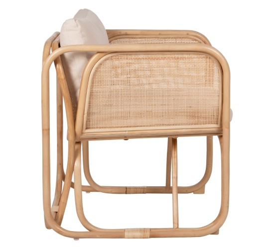 ΠΟΛΥΘΡΟΝΑ WENDY HM9816 RATTAN ΣΕ ΦΥΣΙΚΟ ΧΡΩΜΑ-ΛΕΥΚΑ ΜΑΞΙΛΑΡΙΑ 73x72x84Yεκ.