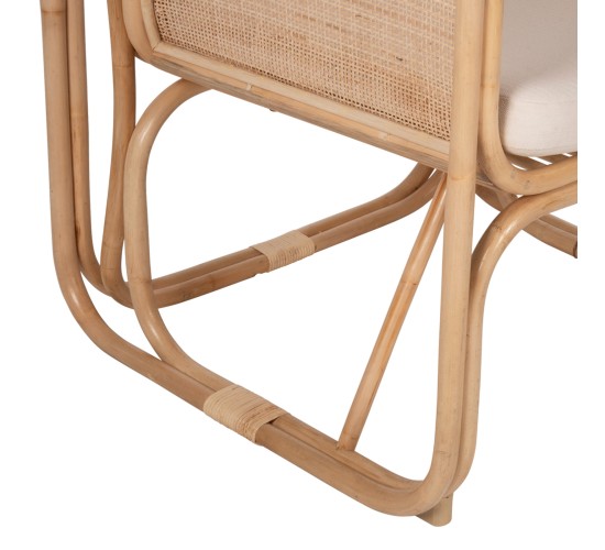 ΠΟΛΥΘΡΟΝΑ WENDY HM9816 RATTAN ΣΕ ΦΥΣΙΚΟ ΧΡΩΜΑ-ΛΕΥΚΑ ΜΑΞΙΛΑΡΙΑ 73x72x84Yεκ.