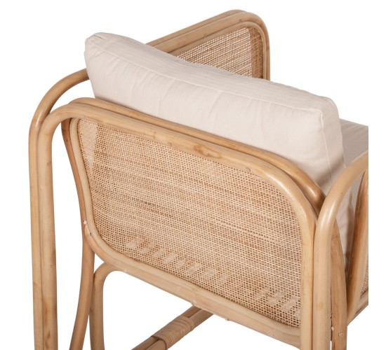 ΠΟΛΥΘΡΟΝΑ WENDY HM9816 RATTAN ΣΕ ΦΥΣΙΚΟ ΧΡΩΜΑ-ΛΕΥΚΑ ΜΑΞΙΛΑΡΙΑ 73x72x84Yεκ.