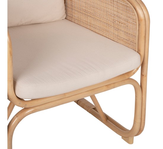 ΠΟΛΥΘΡΟΝΑ WENDY HM9816 RATTAN ΣΕ ΦΥΣΙΚΟ ΧΡΩΜΑ-ΛΕΥΚΑ ΜΑΞΙΛΑΡΙΑ 73x72x84Yεκ.