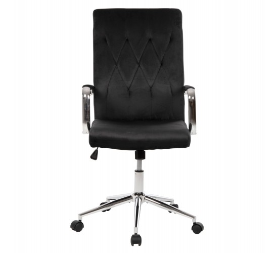 ΚΑΡΕΚΛΑ ΓΡΑΦΕΙΟΥ JOSEF HM1181.04 ΜΑΥΡΟ ΒΕΛΟΥΔΟ-INOX ΒΑΣΗ 58x61x105-113Yεκ.