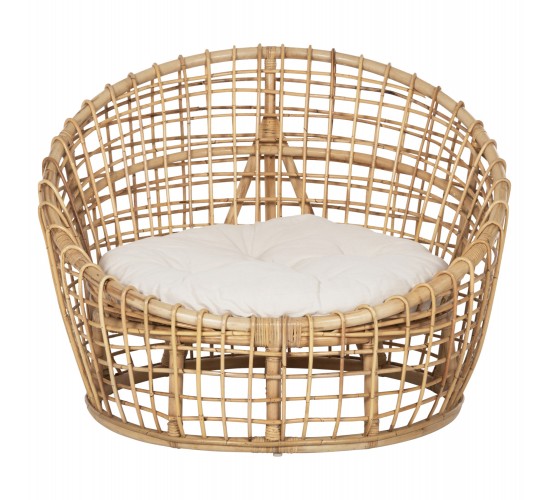 ΠΟΛΥΘΡΟΝΑ ENTO HM9814 RATTAN ΣΕ ΦΥΣΙΚΟ-ΛΕΥΚΟ ΜΑΞΙΛΑΡΙ 106x94x82Yεκ.
