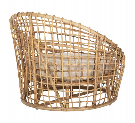 ΠΟΛΥΘΡΟΝΑ ENTO HM9814 RATTAN ΣΕ ΦΥΣΙΚΟ-ΛΕΥΚΟ ΜΑΞΙΛΑΡΙ 106x94x82Yεκ.