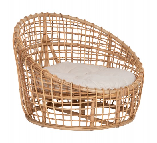 ΠΟΛΥΘΡΟΝΑ ENTO HM9814 RATTAN ΣΕ ΦΥΣΙΚΟ-ΛΕΥΚΟ ΜΑΞΙΛΑΡΙ 106x94x82Yεκ.