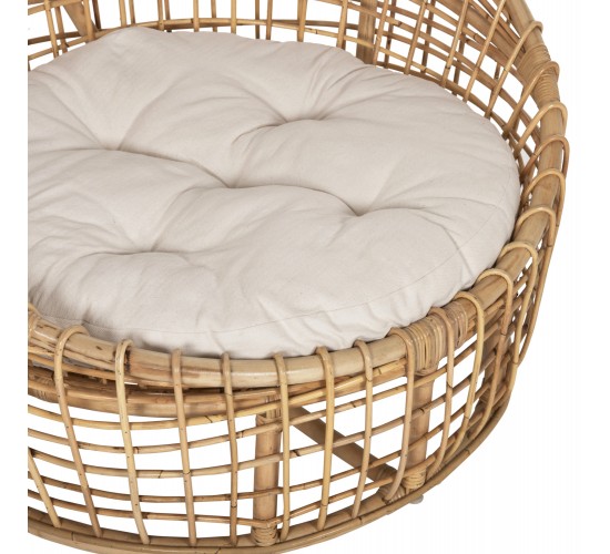 ΠΟΛΥΘΡΟΝΑ ENTO HM9814 RATTAN ΣΕ ΦΥΣΙΚΟ-ΛΕΥΚΟ ΜΑΞΙΛΑΡΙ 106x94x82Yεκ.