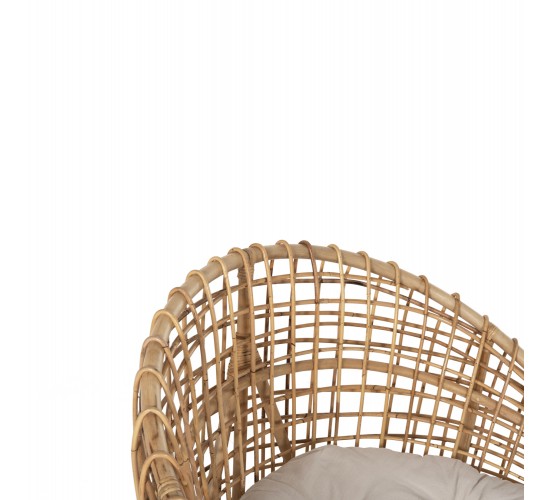 ΠΟΛΥΘΡΟΝΑ ENTO HM9814 RATTAN ΣΕ ΦΥΣΙΚΟ-ΛΕΥΚΟ ΜΑΞΙΛΑΡΙ 106x94x82Yεκ.