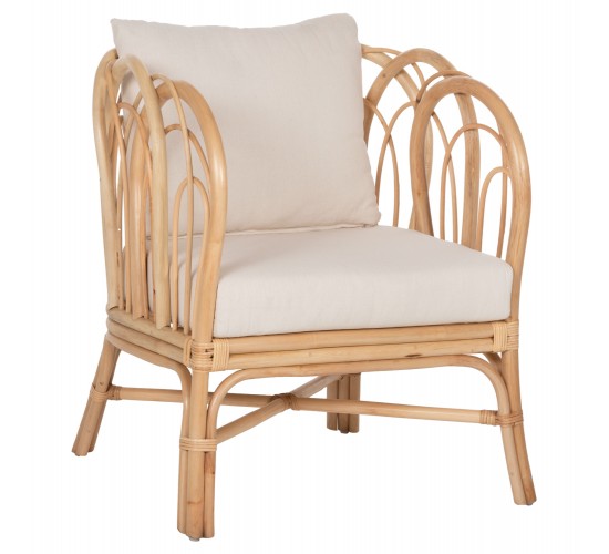ΠΟΛΥΘΡΟΝΑ ESTOR HM9817 RATTAN ΣΕ ΦΥΣΙΚΟ-ΛΕΥΚΟ ΜΑΞΙΛΑΡΙ 78x75x92Υ εκ.