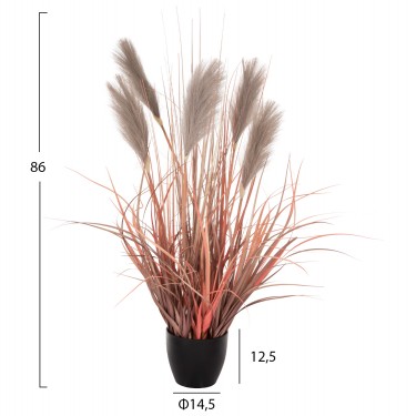 ΔΙΑΚΟΣΜΗΤΙΚΟ ΣΥΝΘΕΤΙΚΟ ΦΥΤΟ ΣΕ ΓΛΑΣΤΡΑ GRASS FEATHER Φ14,5x12,5-86Υ εκ. HM4015