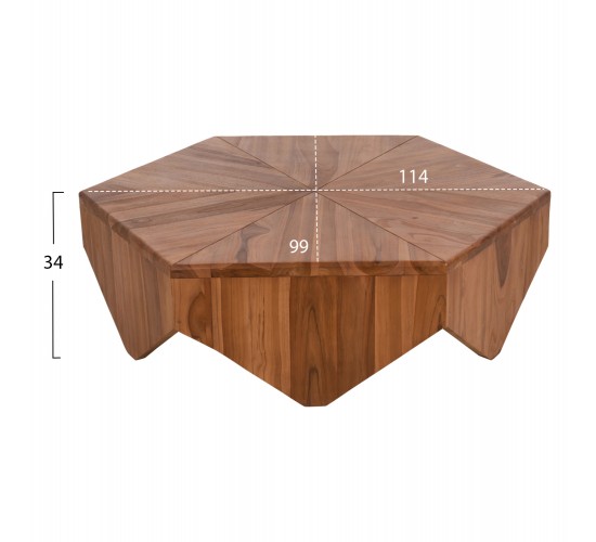 ΤΡΑΠΕΖΙ ΣΑΛΟΝΙΟΥ HEXAGON HM9790 ΞΥΛΟ ΤΕΑΚ ΣΕ ΦΥΣΙΚΟ 114x99x34Yεκ.