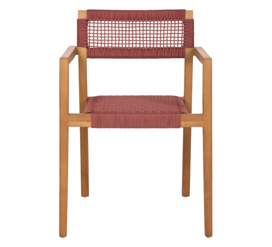 ΠΟΛΥΘΡΟΝΑ CHARLOTTE HM9637.06 ΞΥΛΟ TEAK ΦΥΣΙΚΟ & ΡΟΖ ΣΧΟΙΝΙ 59x54x83Y εκ.