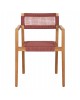 ΠΟΛΥΘΡΟΝΑ CHARLOTTE HM9637.06 ΞΥΛΟ TEAK ΦΥΣΙΚΟ & ΡΟΖ ΣΧΟΙΝΙ 59x54x83Y εκ.