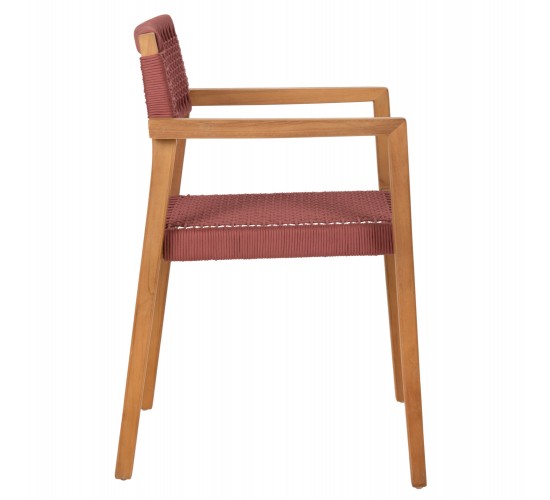 ΠΟΛΥΘΡΟΝΑ CHARLOTTE HM9637.06 ΞΥΛΟ TEAK ΦΥΣΙΚΟ & ΡΟΖ ΣΧΟΙΝΙ 59x54x83Y εκ.