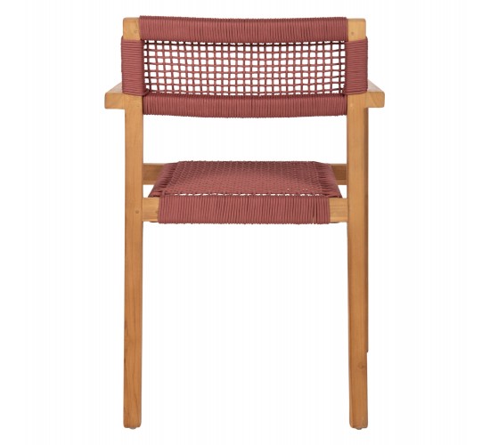 ΠΟΛΥΘΡΟΝΑ CHARLOTTE HM9637.06 ΞΥΛΟ TEAK ΦΥΣΙΚΟ & ΡΟΖ ΣΧΟΙΝΙ 59x54x83Y εκ.