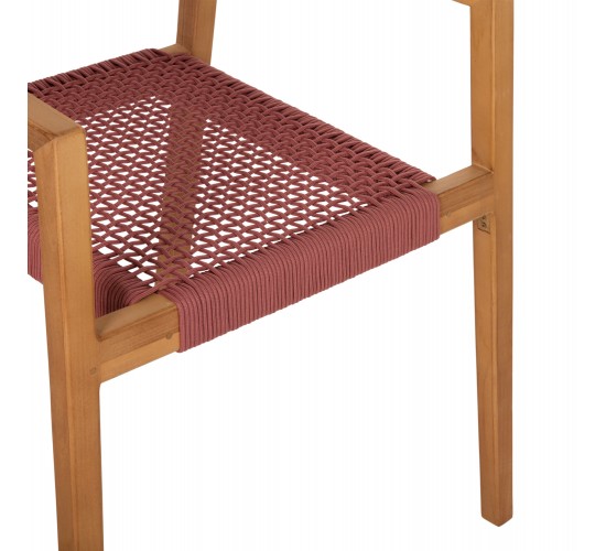 ΠΟΛΥΘΡΟΝΑ CHARLOTTE HM9637.06 ΞΥΛΟ TEAK ΦΥΣΙΚΟ & ΡΟΖ ΣΧΟΙΝΙ 59x54x83Y εκ.