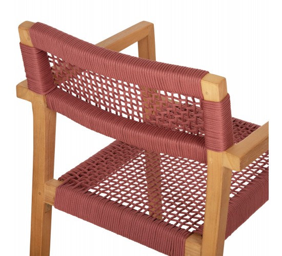 ΠΟΛΥΘΡΟΝΑ CHARLOTTE HM9637.06 ΞΥΛΟ TEAK ΦΥΣΙΚΟ & ΡΟΖ ΣΧΟΙΝΙ 59x54x83Y εκ.