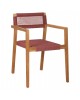 ΠΟΛΥΘΡΟΝΑ CHARLOTTE HM9637.06 ΞΥΛΟ TEAK ΦΥΣΙΚΟ & ΡΟΖ ΣΧΟΙΝΙ 59x54x83Y εκ.