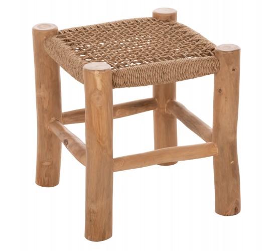 ΣΚΑΜΠΟ LONDER HM5987 ΞΥΛΟ ΤΕΑΚ ΚΑΙ ΣΥΝΘΕΤΙΚΟ RATTAN ΣΕ ΦΥΣΙΚΟ 38x38x40,5Υεκ.