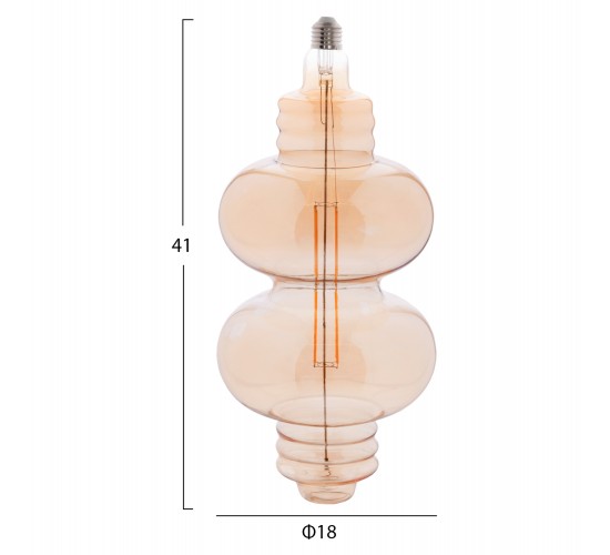 ΛΑΜΠΤΗΡΑΣ JHD-Y1180 LED FILAMENT 8W E27 3000K GOLD COLOR DIMMABLE HM4053.02