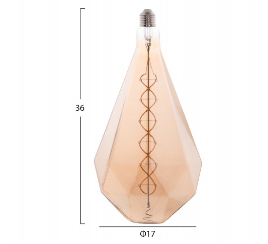 ΛΑΜΠΤΗΡΑΣ ZS1800 LED FILAMENT 8W E27 3000K TEA COLOR DIMMABLE HM4057