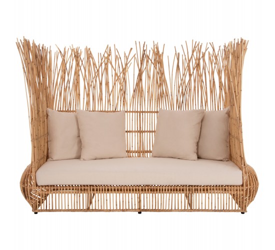 ΚΑΝΑΠΕΣ ΕΞ. ΧΩΡΟΥ ZEPHYR HM5988 ΚΑΛΑΜΙΑ RATTAN ΦΥΣΙΚΟ-ΜΠΕΖ ΜΑΞΙΛΑΡΙΑ 200x120x142Yεκ.